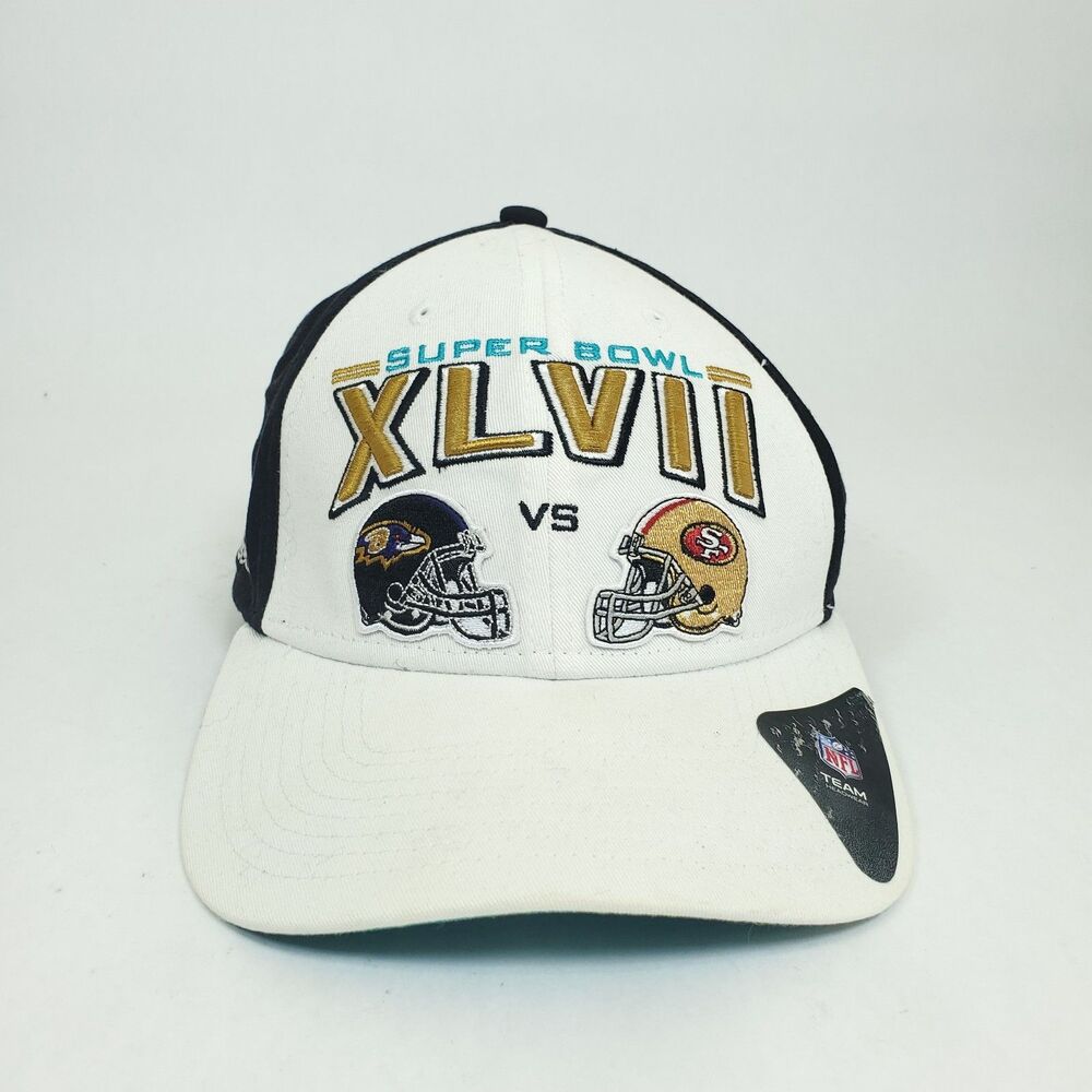 Super Bowl XLVII New Era Dueling Helmets Ravens vs 49ers 9Forty Cap Hat White
